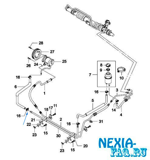 Замена жидкости ГУРа на нексии (nexia)
