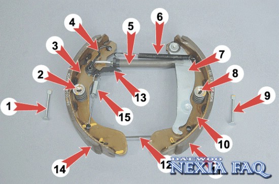 Замена задних тормозных колодок на нексии(nexia)